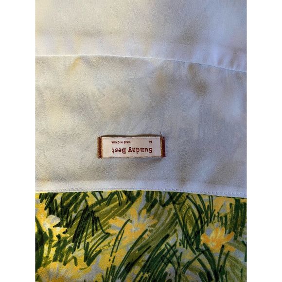 ARITZIA - Sz M - EUC - Nino Blouse with green and yellow pattern - Picture 6 of 6